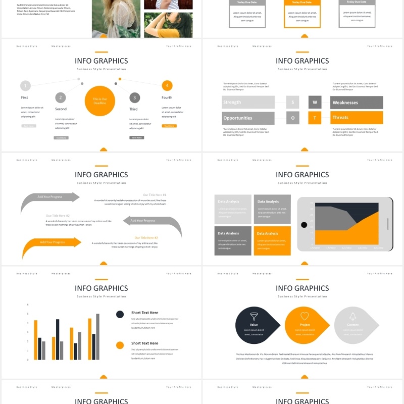 国外PPT信息图表模板Kacang - Powerpoint Template