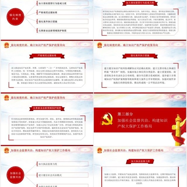 学习解读国务院关于强化知识产权保护的意见党建党政PPT模板 学习解读国务院关于强化知识产权保护的意见党建党政PPT模板