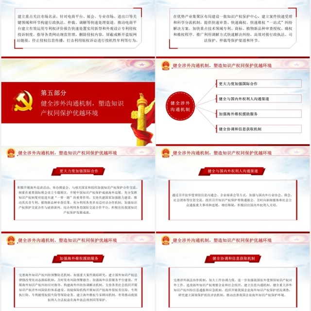 学习解读国务院关于强化知识产权保护的意见党建党政PPT模板 学习解读国务院关于强化知识产权保护的意见党建党政PPT模板