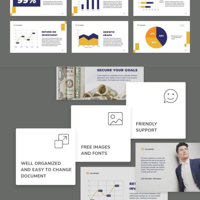 税务财务咨询公司PPT版式模板Tax Advisor PowerPoint Presentation Template