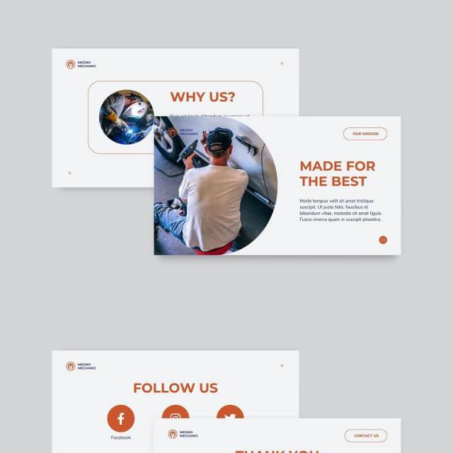 品牌汽车维修服务创意PPT模板不含照片Car Repair PowerPoint Presentation Template