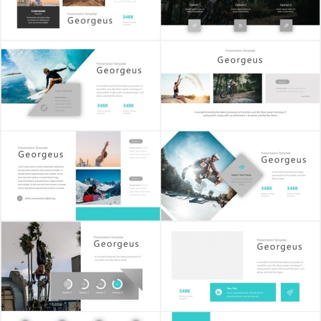 国外健身极限运动PPT模板Georgeus Powerpoint Template