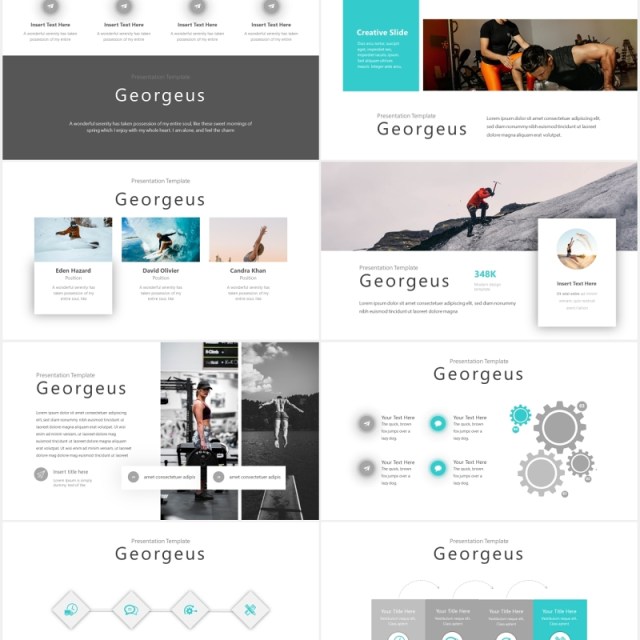 国外健身极限运动PPT模板Georgeus Powerpoint Template