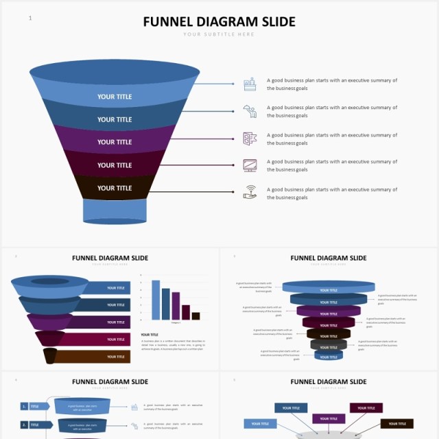 销售漏斗图数据分析PPT图表素材Funnel Slides V1 Powerpoint Template