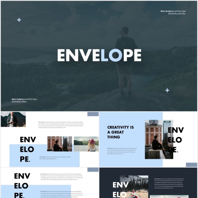 摄影展示国外PPT图片排版模板Envelope Powerpoint Template