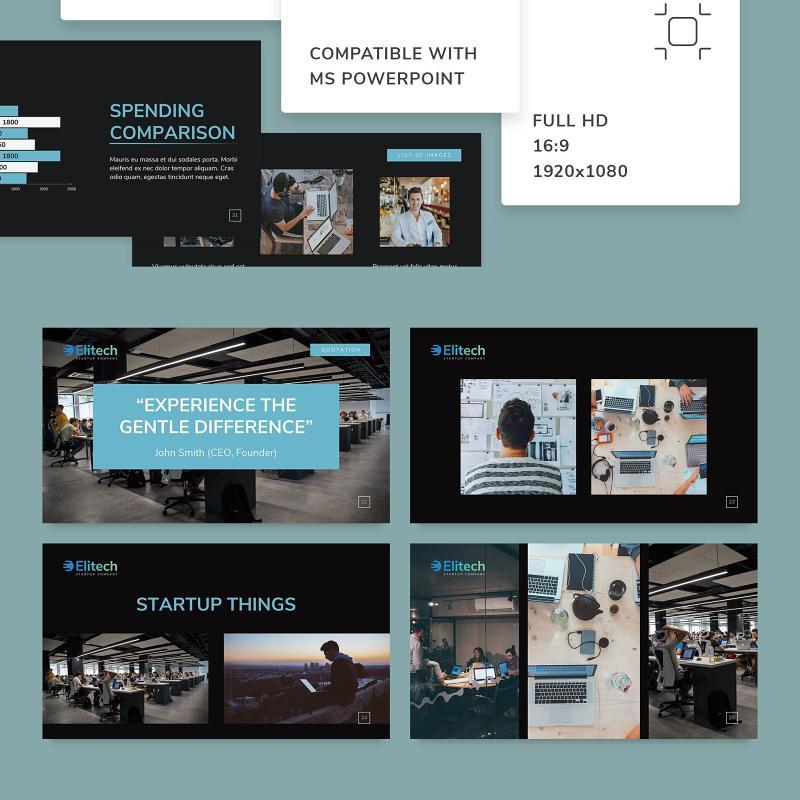 科技创业技术项目宣传介绍PPT模板不含照片Tech Startup PowerPoint Presentation Template