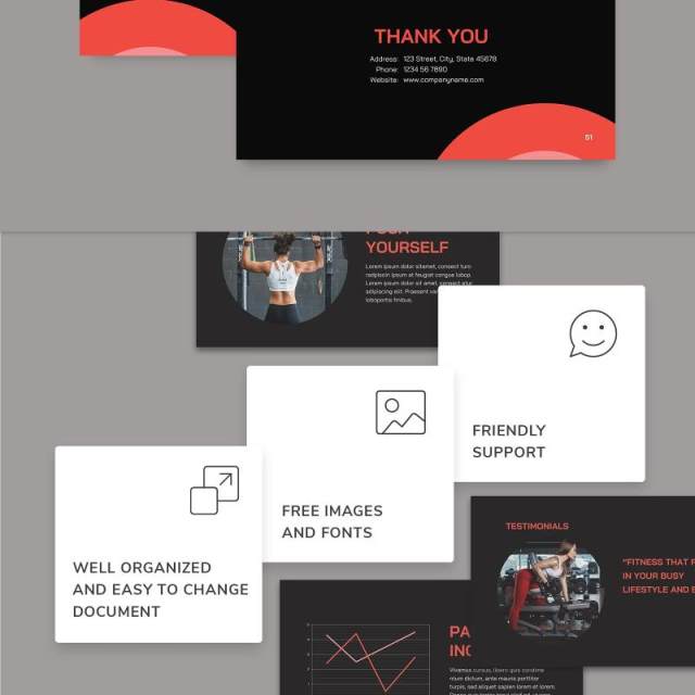 私人健身教练PPT模板不含照片Personal Trainer PowerPoint Presentation Template