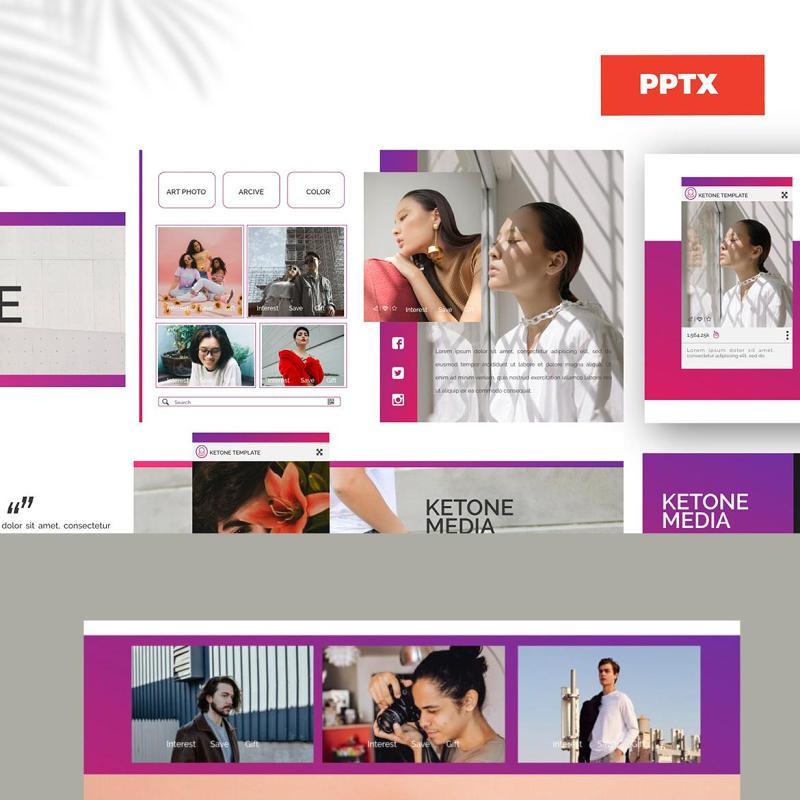 时尚创意公司宣传产品介绍PPT模板不含照片KETONE Powepoint Template Business Corporate