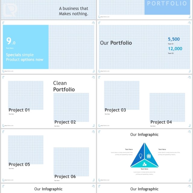 蓝色公司团队介绍个人简介通用PPT模板rexa powerpoint template