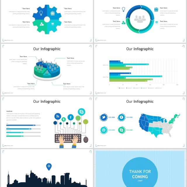 蓝色公司团队介绍个人简介通用PPT模板rexa powerpoint template