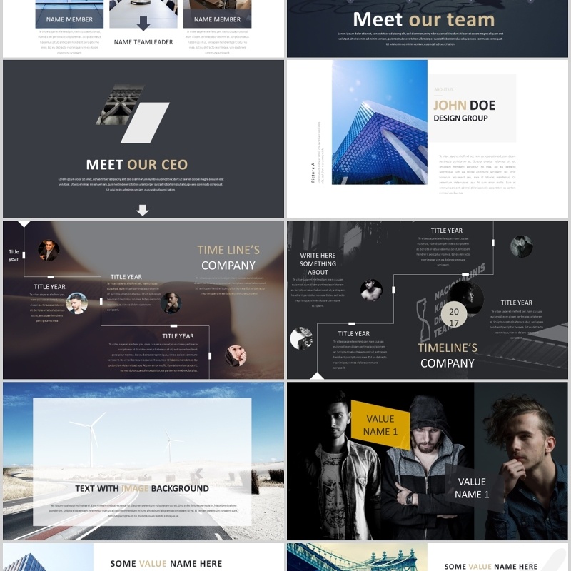 创意公司宣传图片排版PPT模板