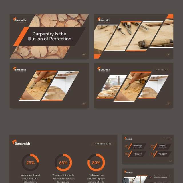 木匠木材行业PPT版式模板Carpenter PowerPoint Presentation Template