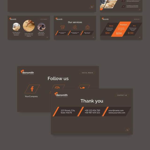 木匠木材行业PPT版式模板Carpenter PowerPoint Presentation Template