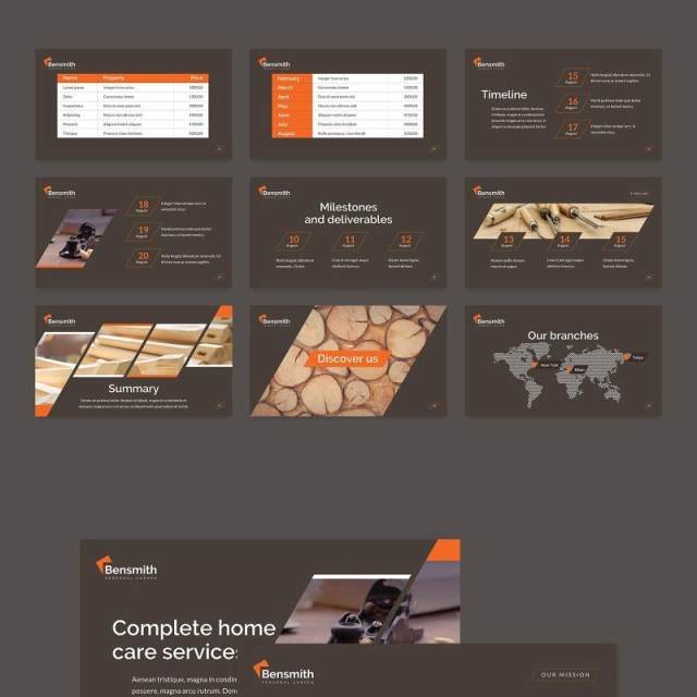 木匠木材行业PPT版式模板Carpenter PowerPoint Presentation Template