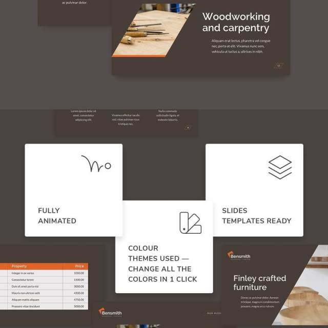 木匠木材行业PPT版式模板Carpenter PowerPoint Presentation Template