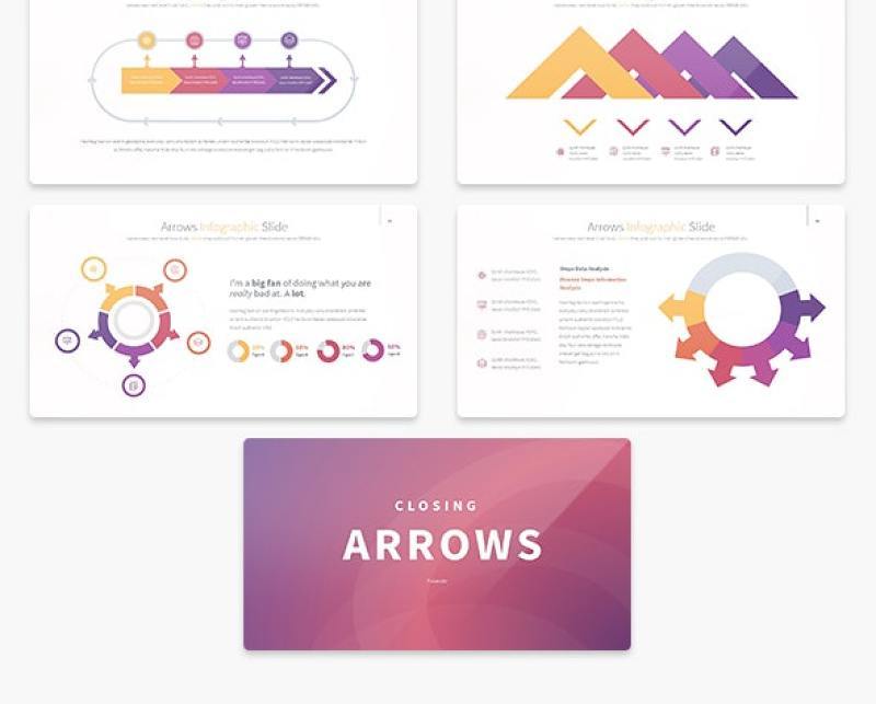 箭头PPT信息图表图形幻灯片演示ARROWS - PowerPoint Infographics Slides