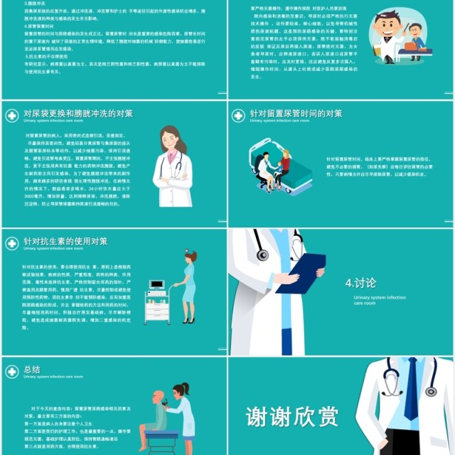 医疗医院泌尿系统感染护理查房PPT模板