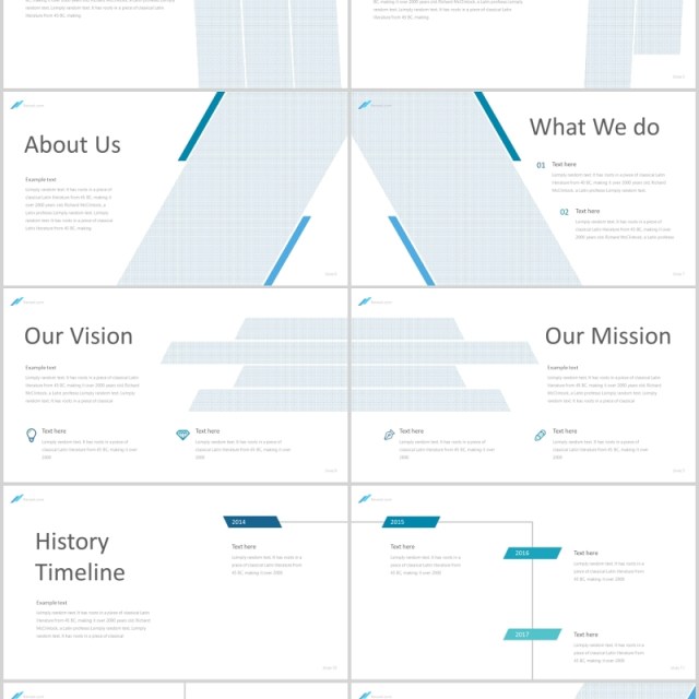 蓝色公司简介PPT信息图表模板reveal powerpoint template