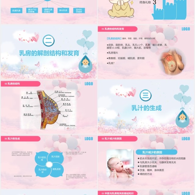 粉色高级催乳师培训课程母婴护理PPT模板 粉色高级催乳师培训课程母婴护理PPT模板