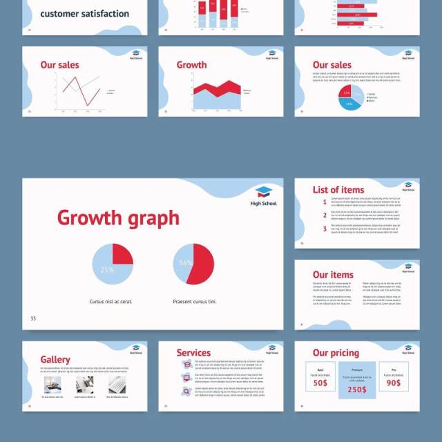在线课程线上教育网课宣传介绍PPT模板不含照片Online Courses PowerPoint Presentation Template