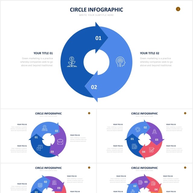 循环步骤图圆形信息图表PPT素材Circle PowerPoint Slides