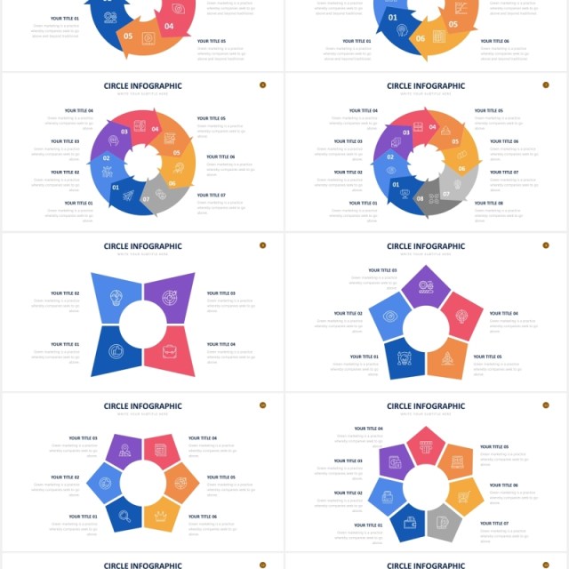 循环步骤图圆形信息图表PPT素材Circle PowerPoint Slides