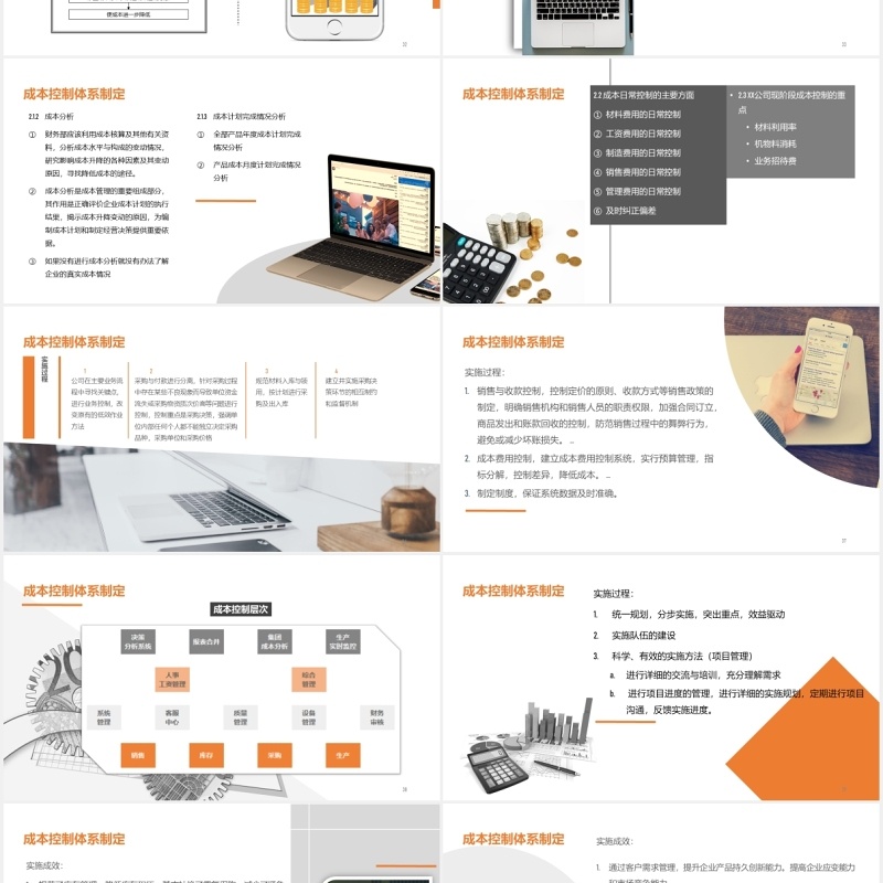 简约公司管理生产成本控制培训课件PPT模板