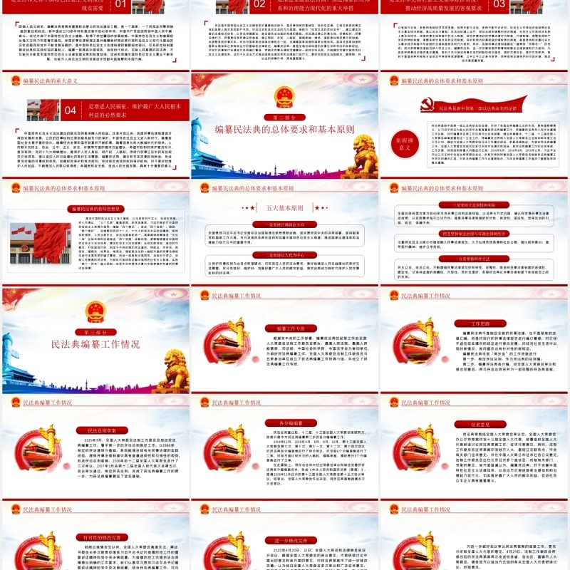 中华人民共和国民法典草案学习解读党建党课PPT模板