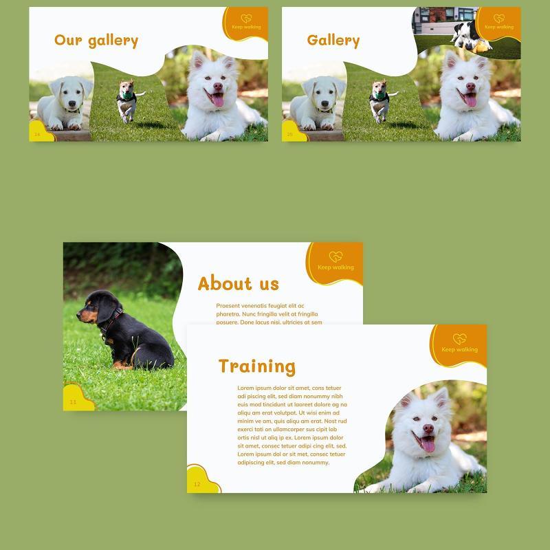 宠物市场服务报告遛狗PPT模板不含照片Dog Walker PowerPoint Presentation Template