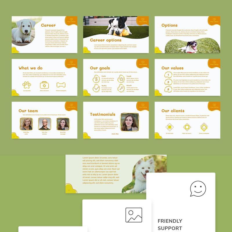 宠物市场服务报告遛狗PPT模板不含照片Dog Walker PowerPoint Presentation Template