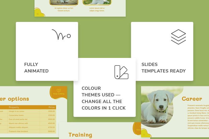 宠物市场服务报告遛狗PPT模板不含照片Dog Walker PowerPoint Presentation Template