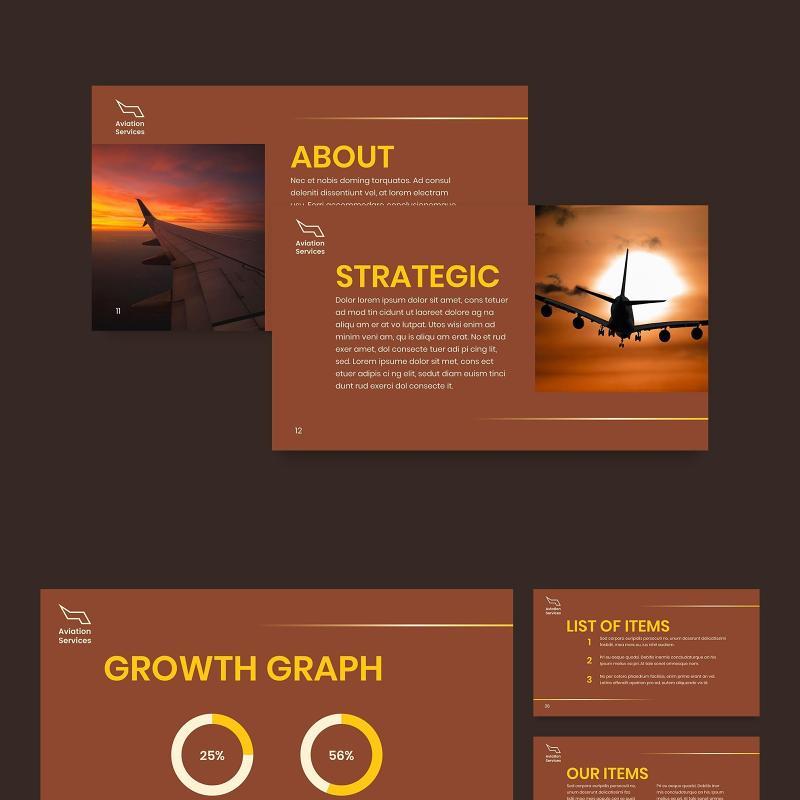 航空公司宣传介绍PPT模板不含照片Airlines Aviation PowerPoint Presentation Template