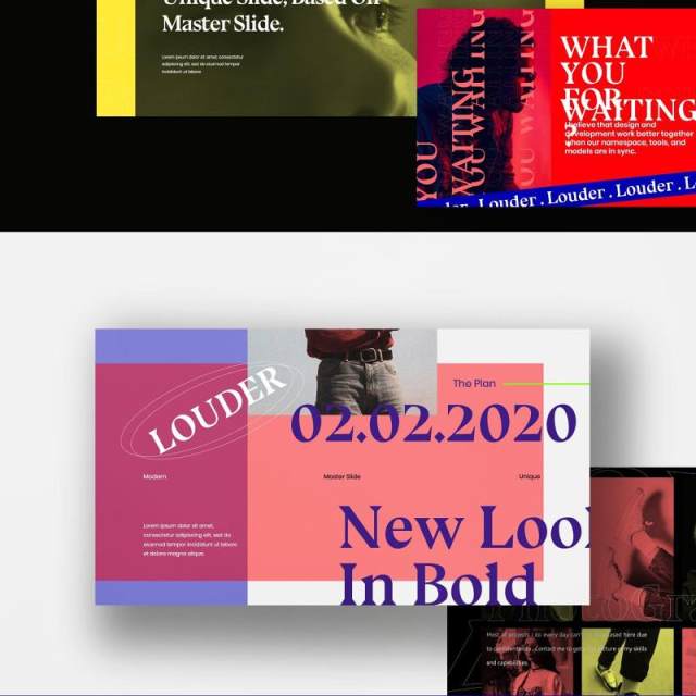 现代商业广告创意设计PPT模板不含照片Louder Urban Design Powerpoint Creative Slide 现代商业广告创意设计PPT模板不含照片Louder Urban Design Powerpoint Creative Slide