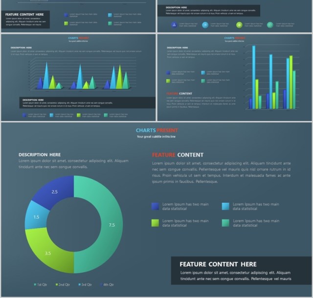 表格柱状图表PPT信息可视化素材Graph & Charts Powerpoint Presentation