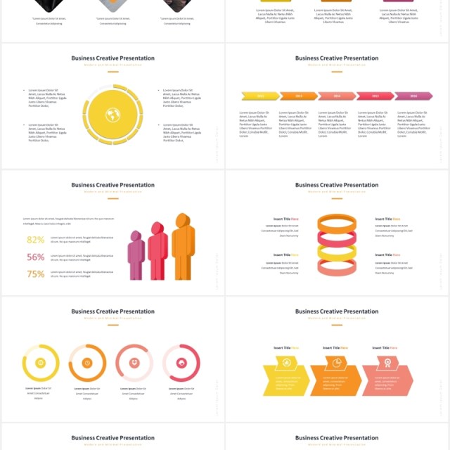 时尚高端国外图片排版PPT信息图表模板Roano - Powerpoint Template