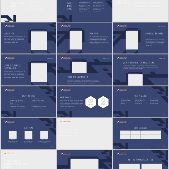 勤杂工临时工PPT版式模板Handyman PowerPoint Presentation Template