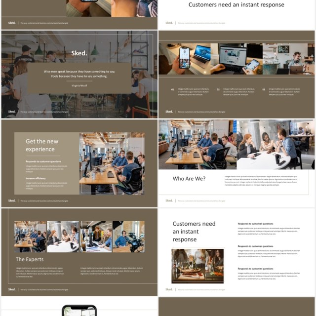 数字代理公司宣传介绍PPT模板sked elegant digital agency powerpoint template