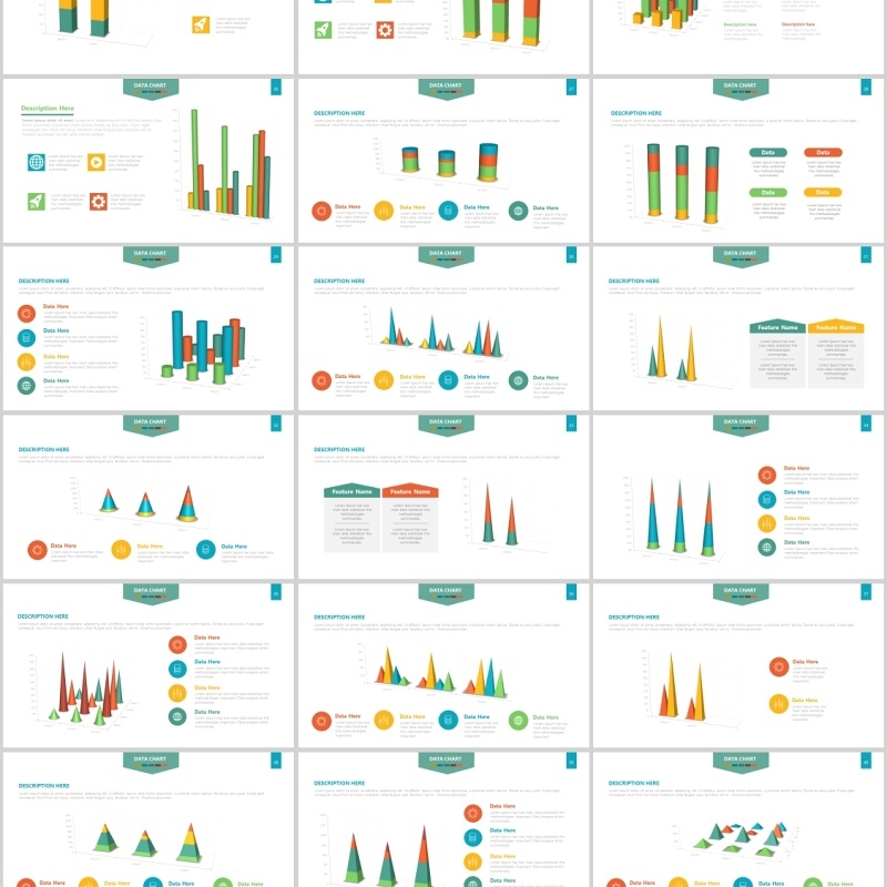 柱状图信息图表PPT幻灯片模板Chart Infographics Powerpoint