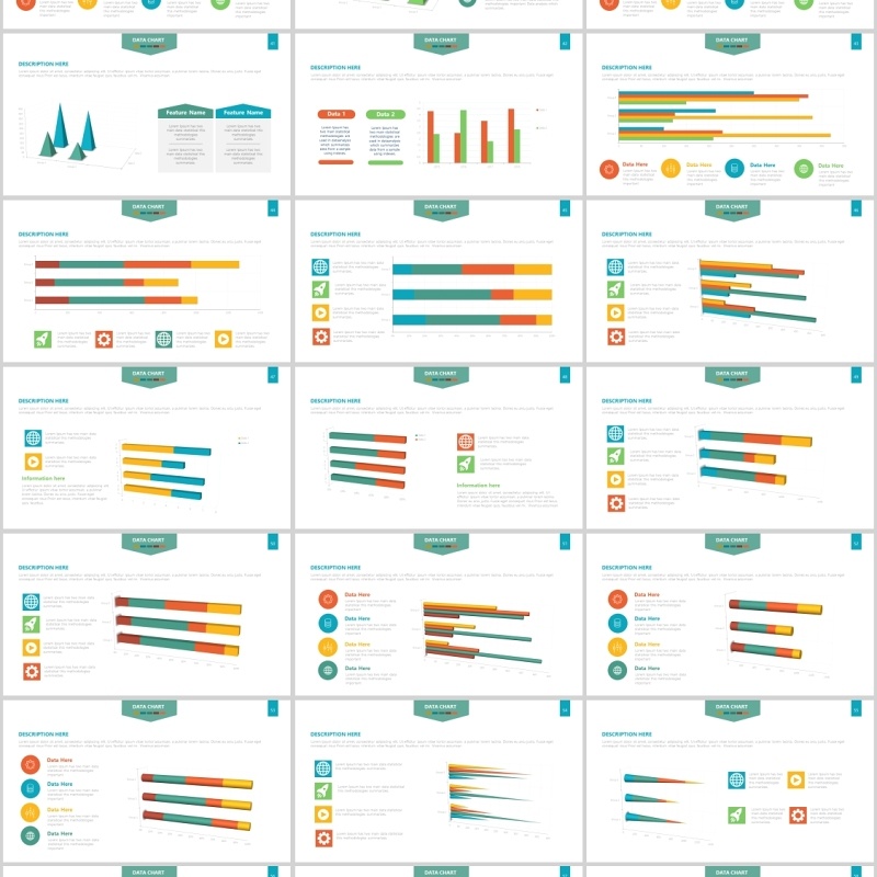 柱状图信息图表PPT幻灯片模板Chart Infographics Powerpoint
