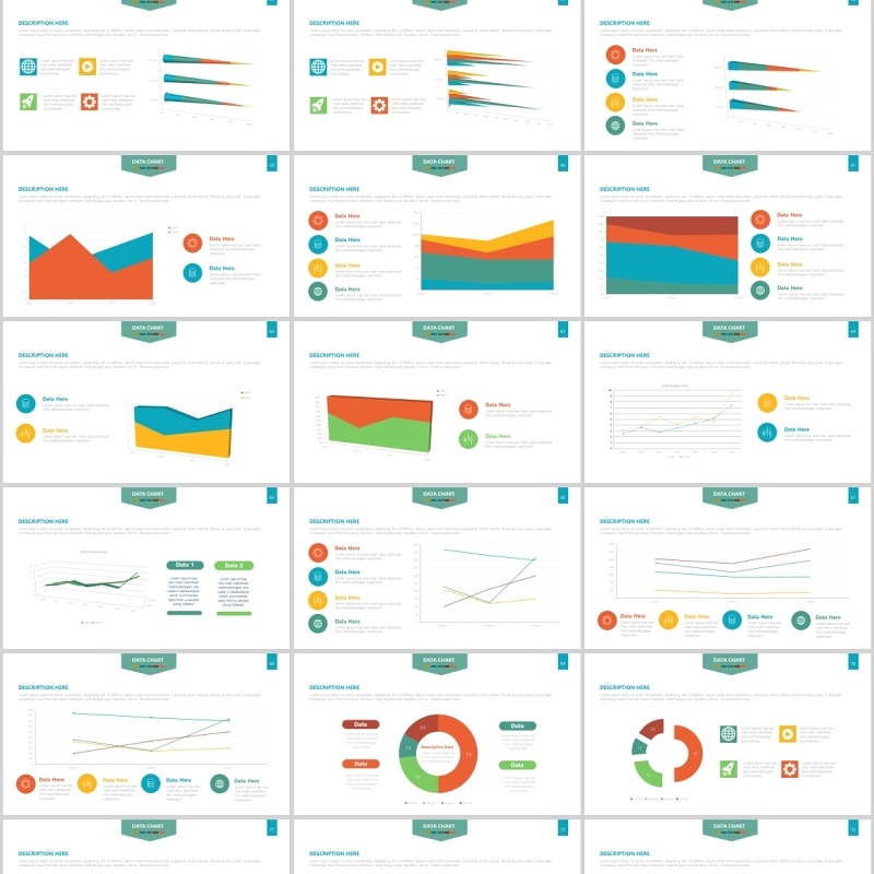 柱状图信息图表PPT幻灯片模板Chart Infographics Powerpoint