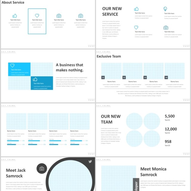 蓝色天空多用途PPT模板版式设计sky multipurpose powerpoint template