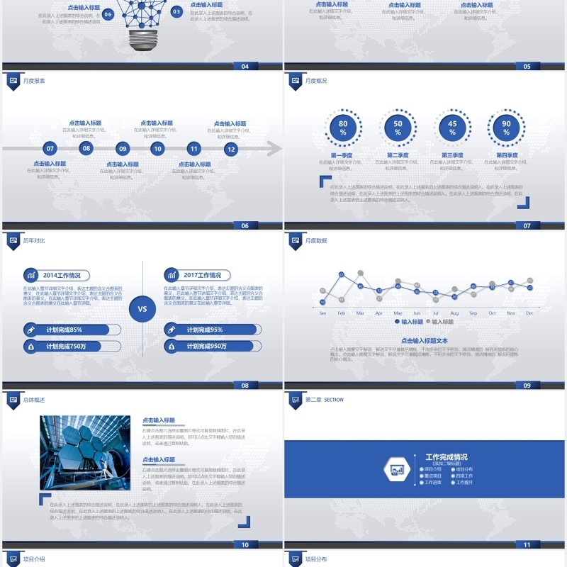 大气蓝色工作总结年终汇报PPT模板