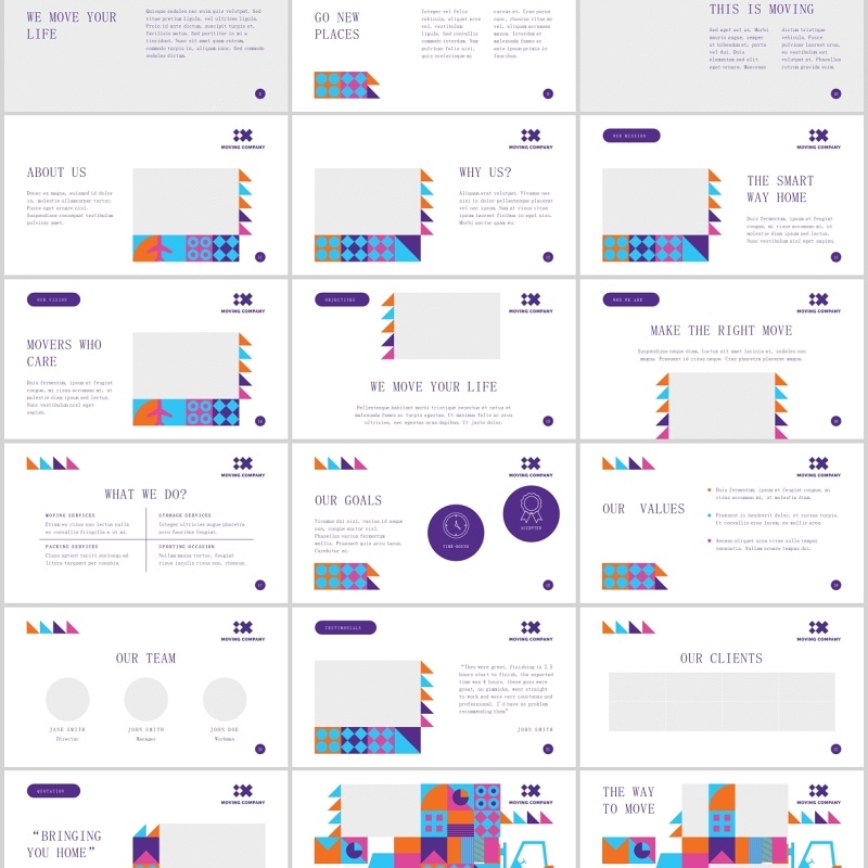 搬家公司宣传介绍PPT版式模板Moving Company PowerPoint Presentation Template