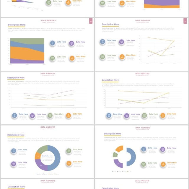 立体柱状图饼图PPT信息图表元素Chart Infographics Powerpoint