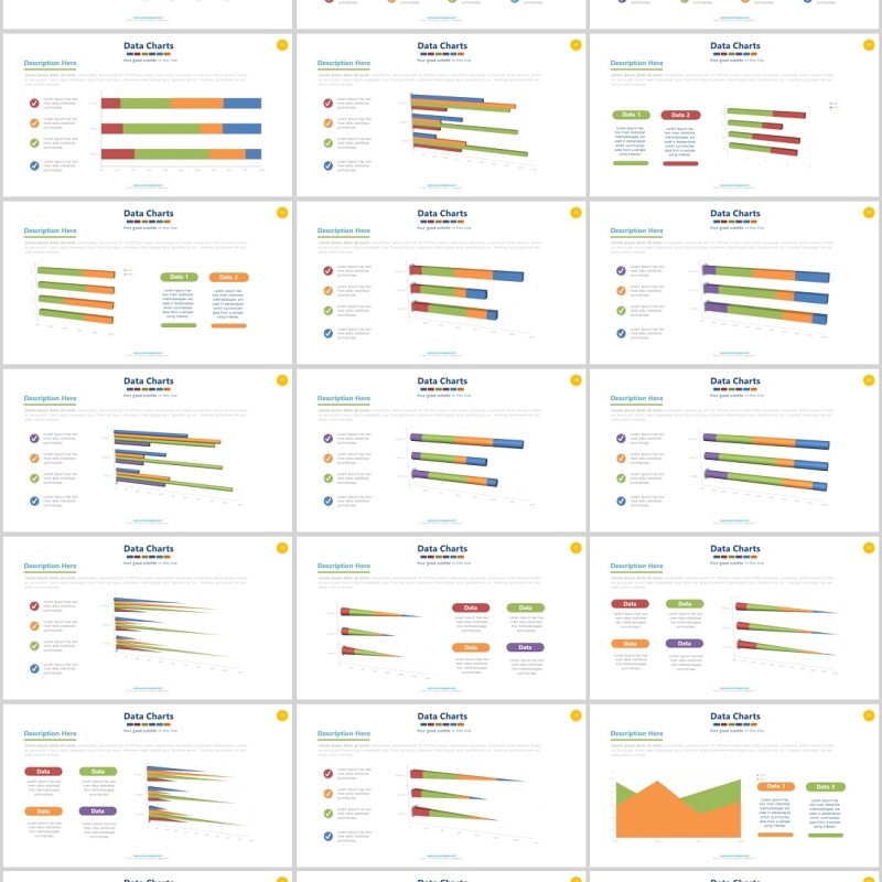 饼图百分比图表PPT信息图形素材Charts Powerpoint Presentation-