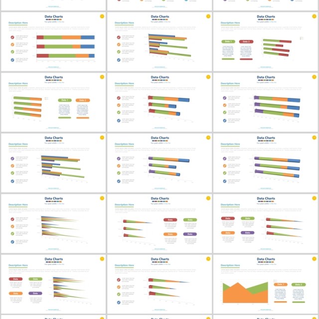 饼图百分比图表PPT信息图形素材Charts Powerpoint Presentation-