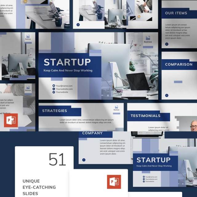 互联网项目启动PPT版式模板Startup PowerPoint Presentation Template