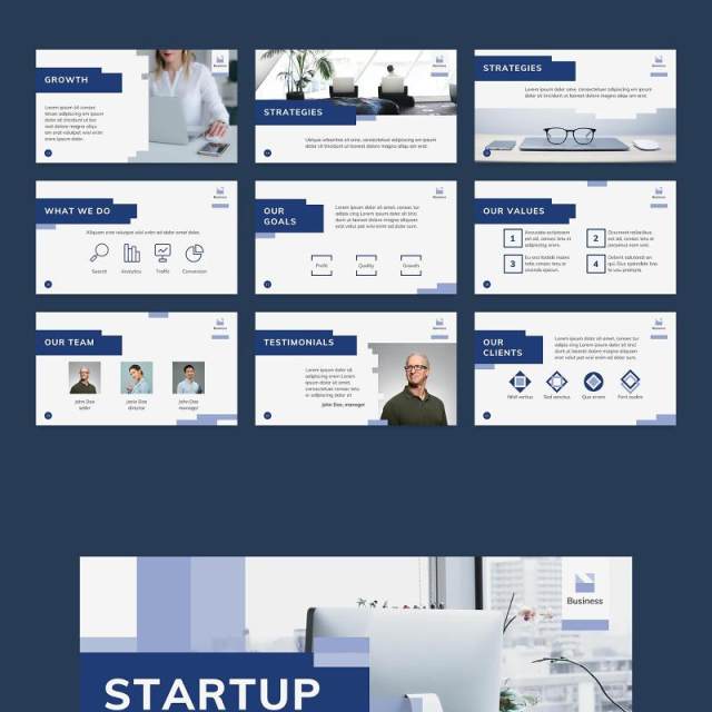 互联网项目启动PPT版式模板Startup PowerPoint Presentation Template