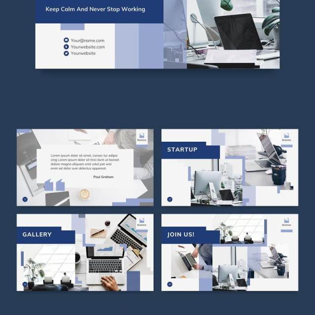 互联网项目启动PPT版式模板Startup PowerPoint Presentation Template