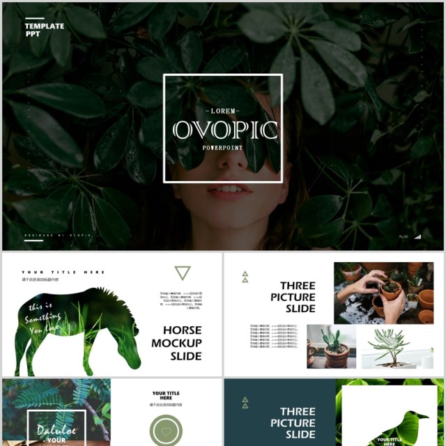 创意绿色绿植环保生态环境PPT模板 创意绿色绿植环保生态环境PPT模板